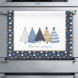 Paño De Cocina Nombre de Navidades de puntos modernos de los árbo