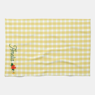 Paño De Cocina Nombre de patrón de flor silvestre simple amarillo