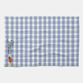Paño De Cocina nombre de patrón de flor silvestre simple azul tar