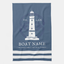 Nombre del barco del faro náutico personalizado mo