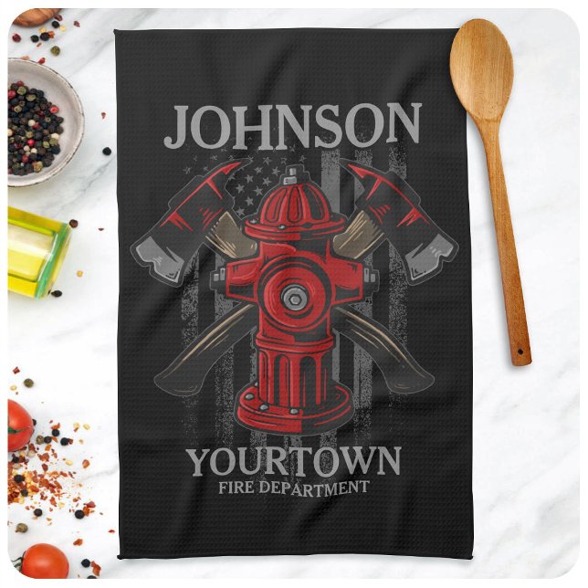 Paño De Cocina NOMBRE DEL bombero Departamento de bomberos Bander (Subido por el creador)