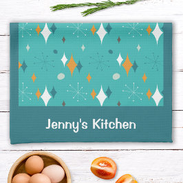 Paño De Cocina Nombre del patrón de arranque Verde azulado atómic