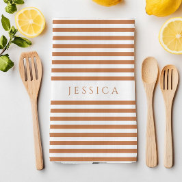 Paño De Cocina Nombre del patrón de franjas de terracota