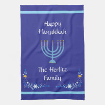 NOMBRE DEL Personalizar Blue HANUKKAH Menorah