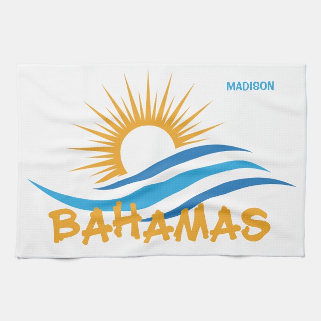 Paño De Cocina Nombre personalizado Bahamas (Horizontal)