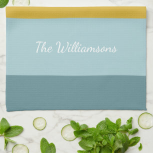 Paño De Cocina Nombre personalizado Bandas amarillas suaves y sua