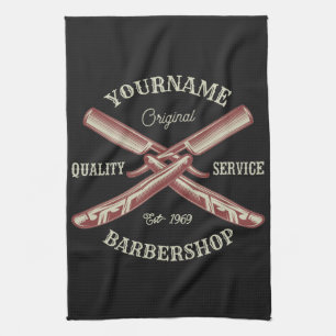 Paño De Cocina NOMBRE personalizado Barber Straight Razor Barbers