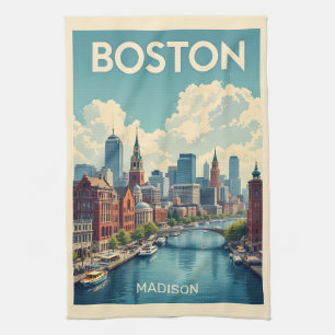Paño De Cocina Nombre personalizado Boston Massachusetts