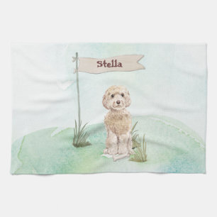 Paño De Cocina Nombre personalizado Champagne Cockapoo Mascota Pe