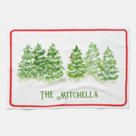Paño De Cocina NOMBRE PERSONALIZADO DE Árboles de Invierno pintad