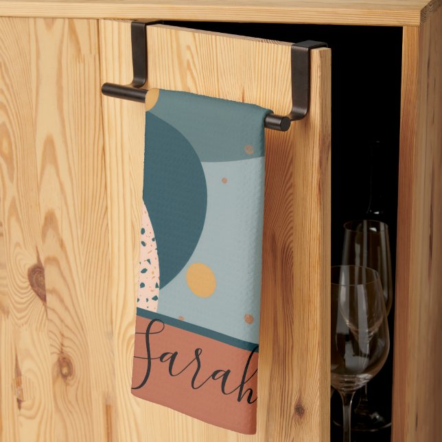 Paño De Cocina Nombre personalizado de Boho (Pliegue de tercios)