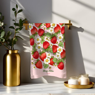 Paño De Cocina Nombre personalizado de fruta de verano de fresa