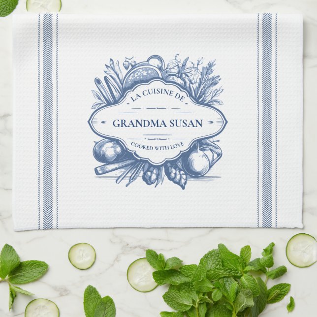 Paño De Cocina Nombre personalizado de la cocina francesa de colo (Doblado)