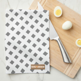 Paño De Cocina Nombre personalizado de los diamantes de monograma