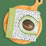 Paño De Cocina Nombre personalizado de paladar verde moderno<br><div class="desc">Nombre personalizado de paladar verde moderno</div>