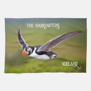 Paño De Cocina Nombre personalizado de Puffin de Islandia