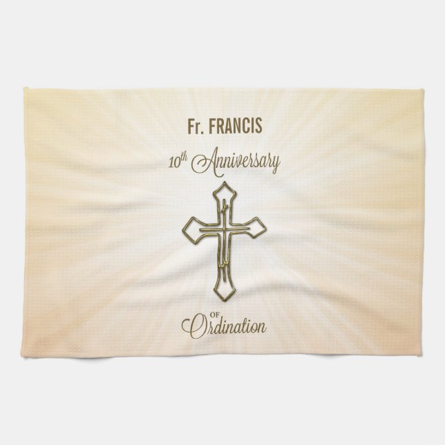 Paño De Cocina Nombre personalizado, décimo aniversario de la Ord (Horizontal)