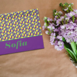 Paño De Cocina Nombre personalizado del patrón amarillo limón