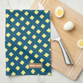 Paño De Cocina Nombre personalizado diamantes en monograma amaril