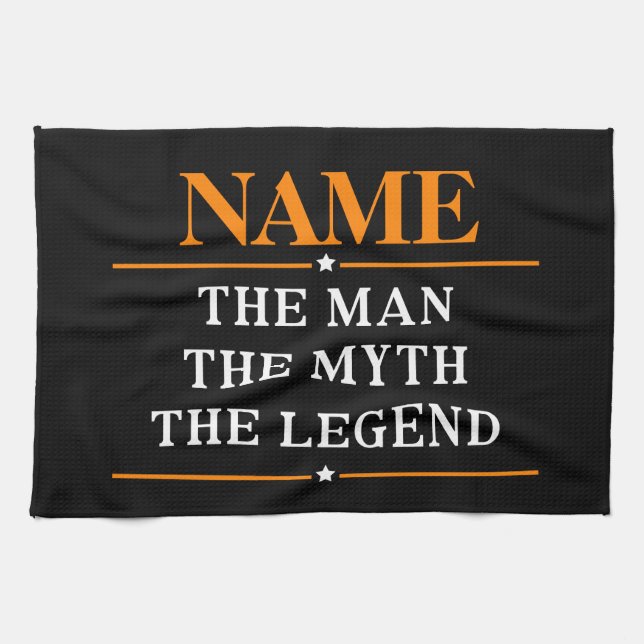 Paño De Cocina Nombre Personalizado El Hombre El Mito La Leyenda (Horizontal)