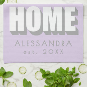 Paño De Cocina Nombre Personalizado Est. Hogar Minimalista Pastel