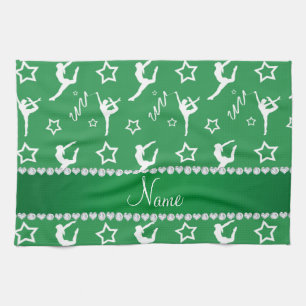 Paño De Cocina Nombre personalizado estrellas de gimnasia blanca 