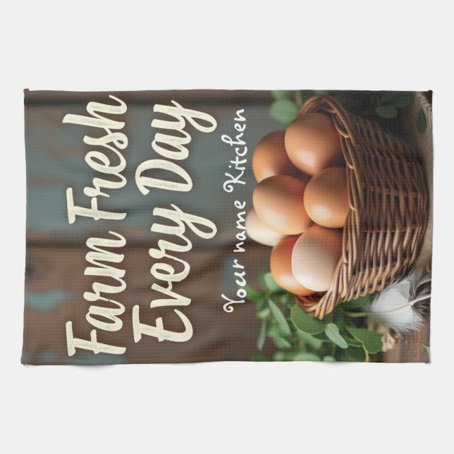 Paño De Cocina Nombre Personalizado Farmhouse Kitchen Linen (Horizontal)