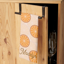 Paño De Cocina Nombre personalizado fruta naranja y marrón