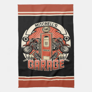 Paño De Cocina NOMBRE personalizado Garaje para motociclistas de 