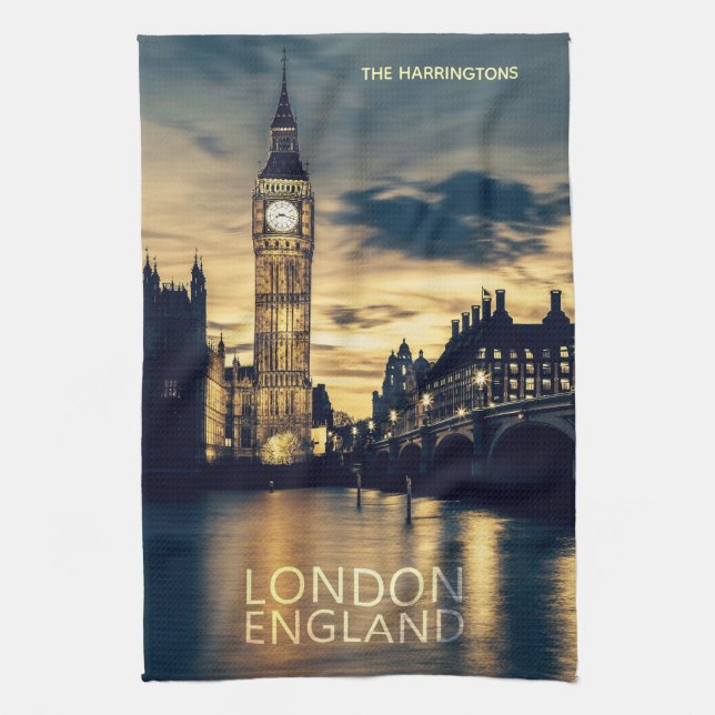 Paño De Cocina Nombre personalizado Londres (Vertical)