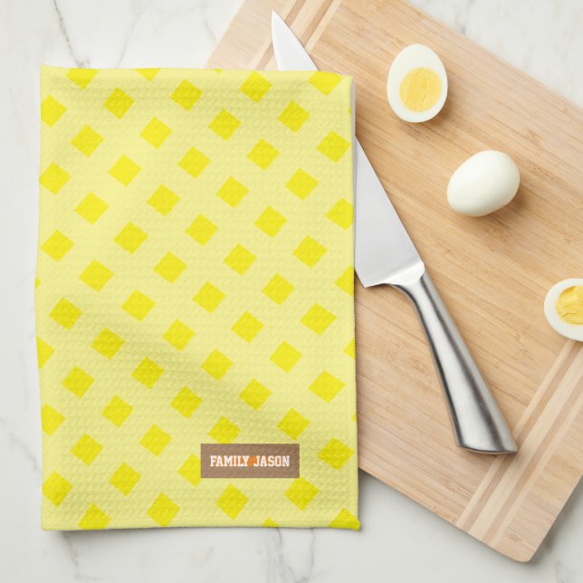 Paño De Cocina Nombre personalizado modelo de monograma moda de d (Doblado Cuarto)