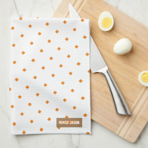 Paño De Cocina Nombre personalizado modelo de naranja blanco de d