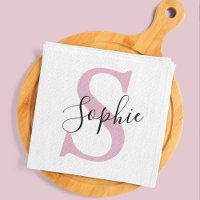 Nombre personalizado moderno Monograma rosa
