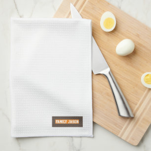 Paño De Cocina Nombre personalizado monograma diseño moderno blan