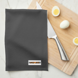 Paño De Cocina Nombre personalizado monograma diseño moderno negr