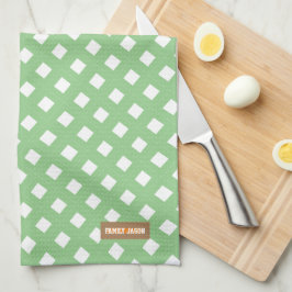 Paño De Cocina Nombre personalizado monograma modelo moderno blan