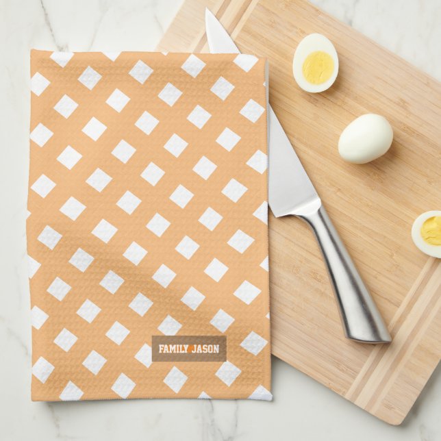 Paño De Cocina Nombre personalizado monograma modelo moderno nara (Doblado Cuarto)