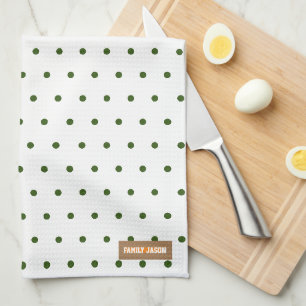 Paño De Cocina Nombre personalizado monograma polka puntos de ver