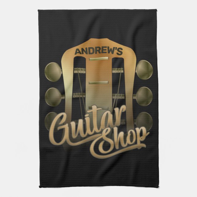 Paño De Cocina NOMBRE Personalizado Músico de Tienda de Música Ro (Vertical)