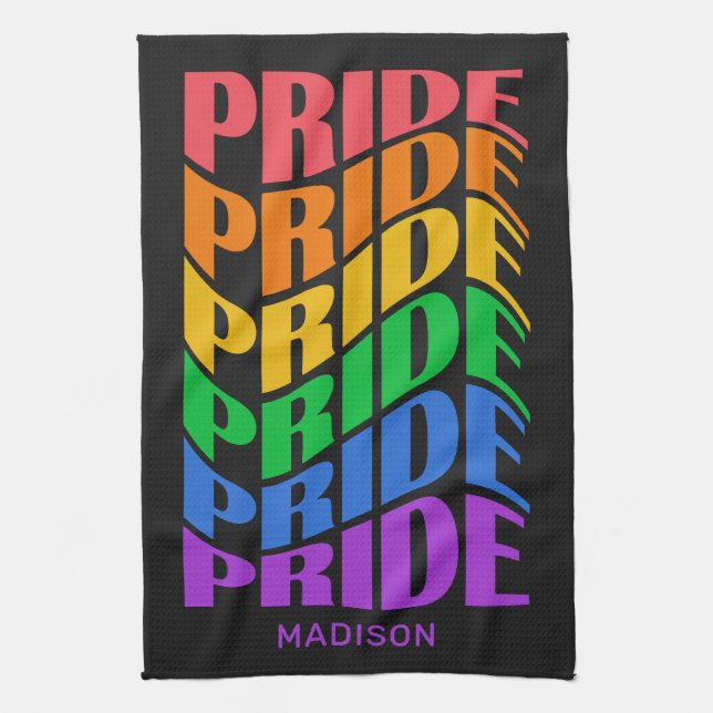 Paño De Cocina Nombre Personalizado Orgullo (Vertical)