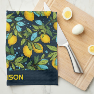 Paño De Cocina Nombre personalizado patrón de limón