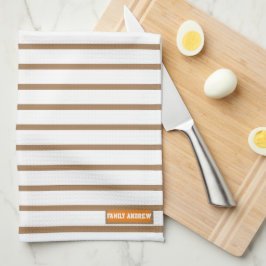 Paño De Cocina Nombre personalizado patrón de rayas monográficas 