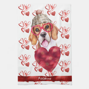 Paño De Cocina Nombre personalizado Paws Dog Lover Valentine Gift
