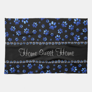 Paño De Cocina Nombre personalizado, perras de perro purpurina az