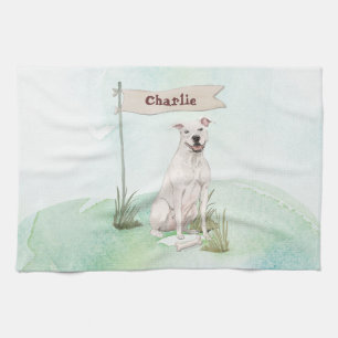 Paño De Cocina Nombre personalizado Perro Mascota americano Staff