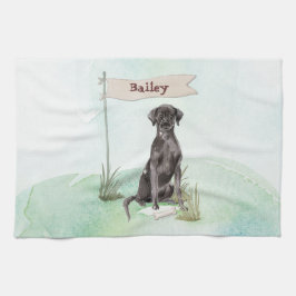 Paño De Cocina Nombre personalizado perro Mascota de Black Lab