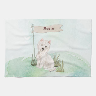 Paño De Cocina Nombre personalizado Perro Mascota Westie