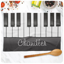 Paño De Cocina NOMBRE Personalizado Pianista Claves De Piano Maes