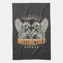 Paño De Cocina NOMBRE personalizado Pistons Wings Motorcycle Bike