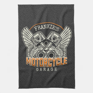 Paño De Cocina NOMBRE personalizado Pistons Wings Motorcycle Bike